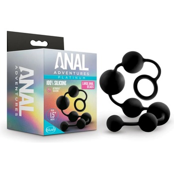 Image 1 of Blush Novelties Anal Adventures Platinum Silicone Anal Beads Large Black