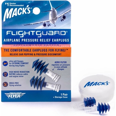 Mack's Flightguard Špunty do uší do LETADLA pro dospělé, zátky