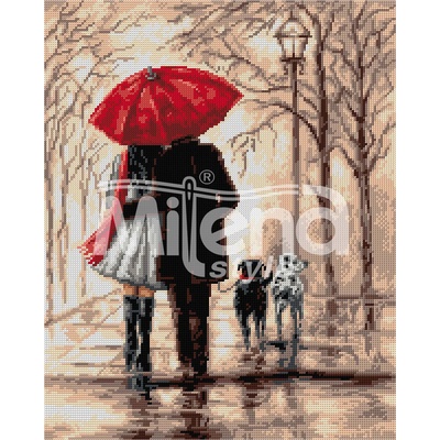 Milena Style Разходка под дъжда - гоблен със схема конци Ariadna 1: 1
