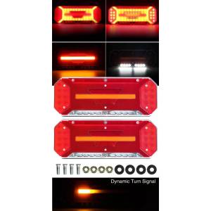  Комплект LED Стопове 5 функции с Динамичен Бягащ Мигач 12 - 24V 346mm x 130mm