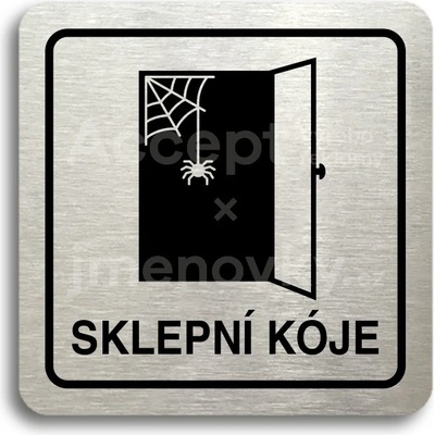 ACCEPT Piktogram sklepní kóje - stříbrná tabulka - černý tisk