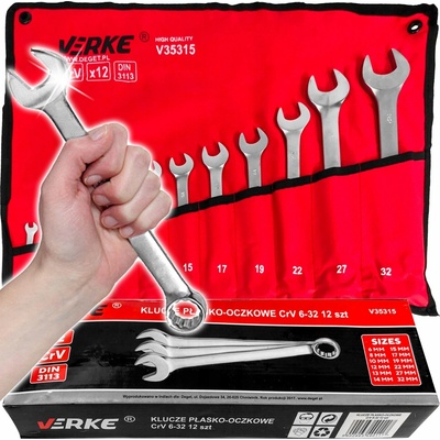 Verke Súprava očkoplochých kľúčov 12 ks 6-32mm V35315