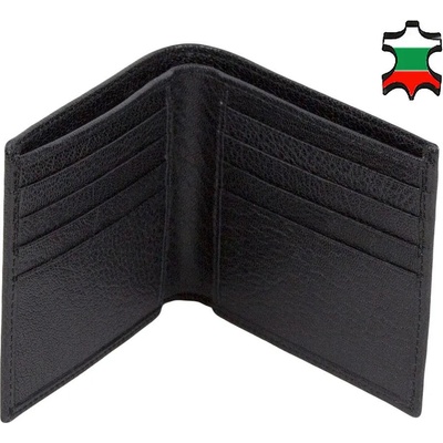 Български обувки Мъжки черен портфейл от естествена кожа 32884