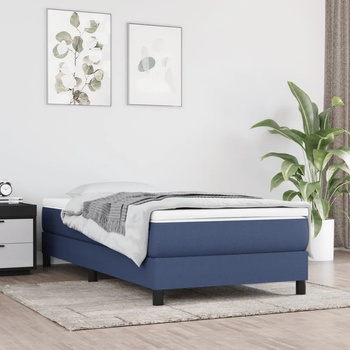 vidaXL Боксспринг легло с матрак, синя, 90x200 см, плат (3144051)