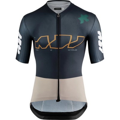 ASSOS Мъжка фланелка с къс ръкав за колоездене ASSOS Equipe RS Jersey Something To Say Cycling jersey - Excellence Blue (056-3997-0213)