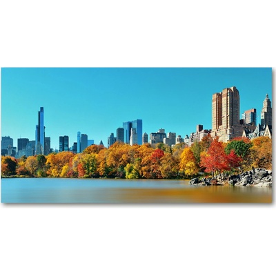 Foto obraz sklenený horizontálny New York jeseň 100x50 cm