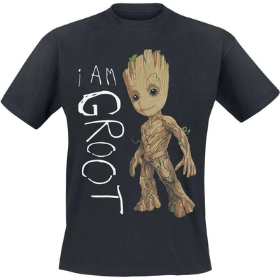 CurePink pánské tričko Guardians Of The Galaxy 2 Strážci Galaxie 2 I Am Groot Scribbles černé – Hledejceny.cz