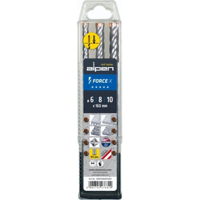 Alpen SDS+ FORCE X Box 3 pcs. 6- 8-10x160