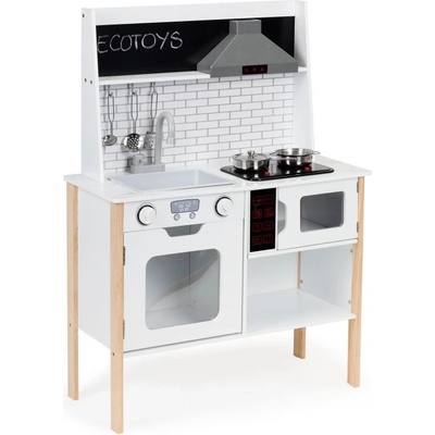 Eco Toys Detská drevená kuchynka so svetelnými a zvukovými efektmi | PLK537 PLK537