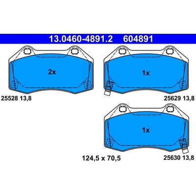 ATE 604891 Sada brzdových doštičiek 13.0460-4891.2
