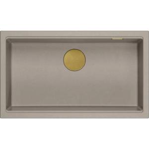 Quadron Композитна мивка за под плот Quadron Logan 110 бежово-златна 76x44 см (HQD7644U4_PVDG1_U) Мивка за вграждане