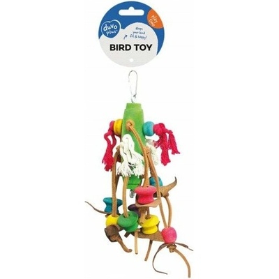 Duvo+ PTÁČÍ DŘEVĚNÉ KORÁLKY S TŘAPÍNKY 23 cm