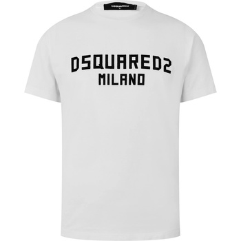 Dsquared2 Тениска DSQUARED2 Dsquared2 Milano Cool Fit Logo Print T-Shirt - White Black