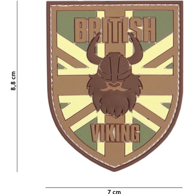 Gumová nášivka 101 Inc Viking vlajka Veľká Británia - multicam