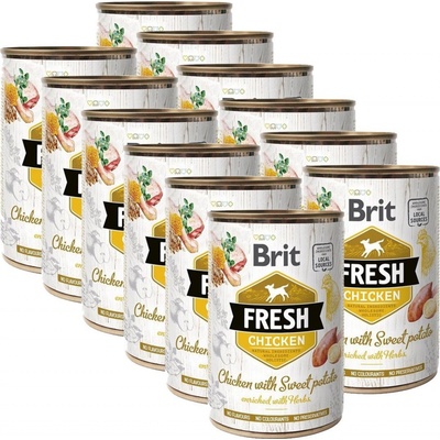 Brit Fresh Chicken with Sweet potato 12 x 400 g