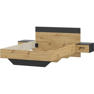 Sconto Monessa s nočnými stolíkmi dub artisan/čierna