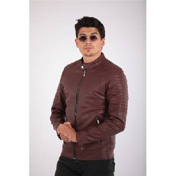 Base Мъжко кожено яке - Бордо 2021083168 (311814_Бордо)