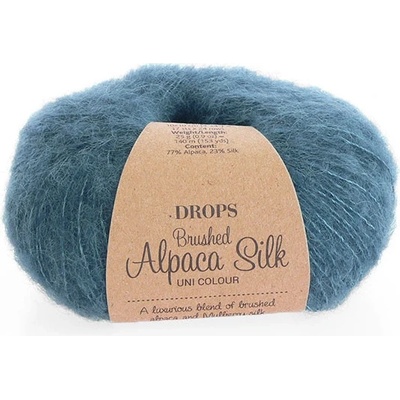 Příze DROPS Brushed Alpaca Silk 25 - ocelově modrá