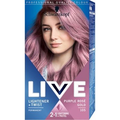 Schwarzkopf Live Linghtener Twist Purpure Rose Gold 105 zlatoružová farba na vlasy