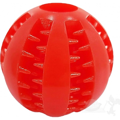 Uniq Pets dentální mátový míček na pamlsky červený 6 cm