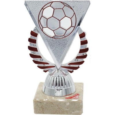 6104 Trofej fotbal stříbrno červená