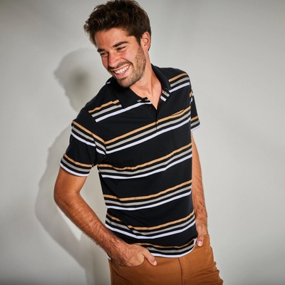 Blancheporte Pruhované polo tričko Černá