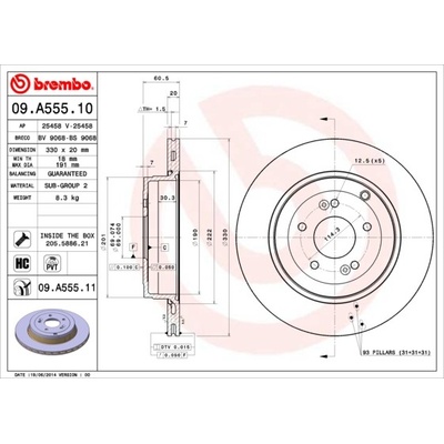 Brzdový kotúč BREMBO 09.A555.11 (09A55511)