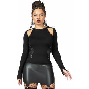 KILLSTAR дамска тениска с дълги ръкави KILLSTAR - Woman Fangs - Черен - KSRA008500