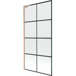 Mexen Next L единичен параван за вана 90 x 150 cm, черна решетка, изчеткана мед - 895-090-000-03-77-65 (895-090-000-03-77-65)