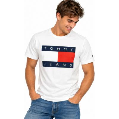 Tommy Hilfiger pánské Bílé tričko Iconic Logo na Hrudi