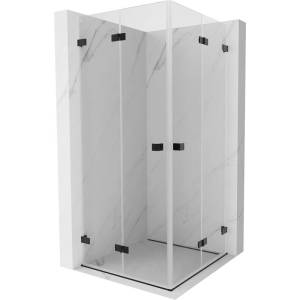 Mexen Lunar-F Сгъваема душ кабина Duo 85 x 85 см, прозрачна, черна - 836-085L-085P-70-00 (836-085L-085P-70-00)