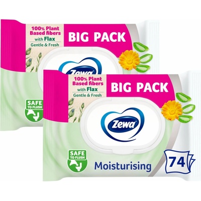 Zewa Moisturising BigPack Vlhčený 2 x 74 ks
