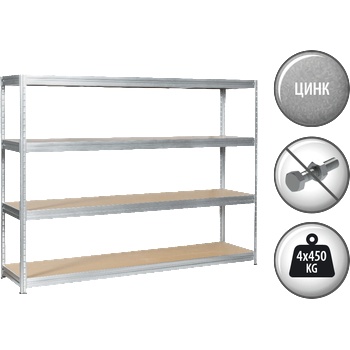 Image 1 of Carmen Метален стелаж MEGA 177x240x45 см, до 450 кг на рафт - цинк (B3580522)