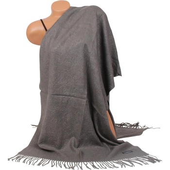 Кашмирен шал в тъмносив цвят с рози