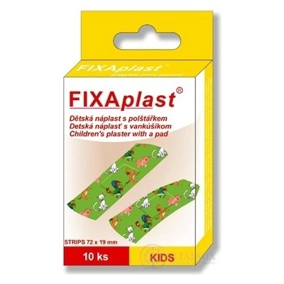 Fixaplast KIDS Detská náplasť strip s vankúšikom 72 x 19 mm 10 ks