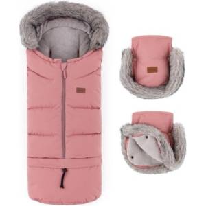 PETITEMARS PETITE&MARS Комплект зимен чувал Arctic 4в1 + ръкавици за количка Furry Old Rose (VP-F197760)
