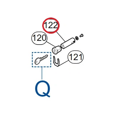 PMD2103.4610 hriadeľ pre zámok pre M3BAR/M5BAR