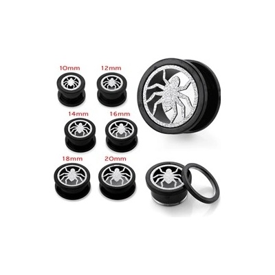 Piercingate tunel do ucha s pavoučkem PTP00223