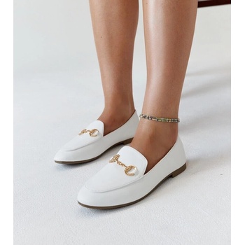 Gemre White moccasins with a buckle Erminia bílá šedá