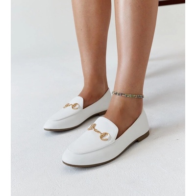 Gemre White moccasins with a buckle Erminia bílá šedá