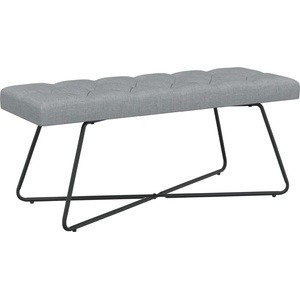 vidaXL Пейка с копчета Светлосиво 110 x 40 x 46 cm Текстил (42038371)