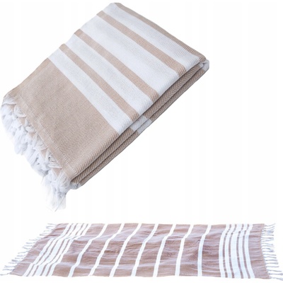 Hammam uterák Tuva Home bavlnený béžový 180 x 100 cm s strapcami
