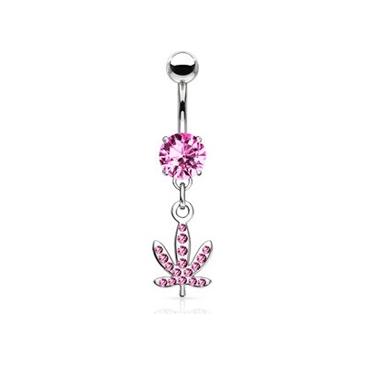 Šperky4U piercing do pupíku list marihuany WP01130-P