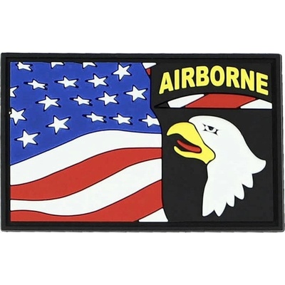 101INC nášivka 3D plastová 101st Airborne s US vlajkou