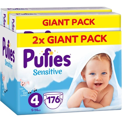 pufies Бебешки пелени Pufies Sensitive 4, 9-14 kg, 176 броя, Giant Pack (3800024036477)