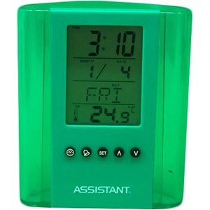  Моливник с часовник Assistant AH 1050 Зелен (AH 1050)