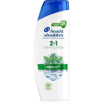 Head & Shoulders Menthol Fresh 2in1 шампоан и балсам 2 в1 против пърхот 625ml