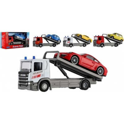 Dromader Auto odtahovka Welly Scania P320 + auto 15 cm mix druhů