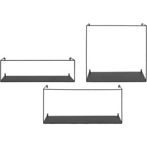 House Nordic Черни метални стенни рафтове в комплект от 3 бр. 40 cm Ulmo - House Nordic (4293011)