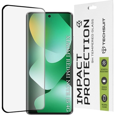 Techsuit Протектор за Xiaomi Redmi Note 15 4G - 111D Full Cover / Full Glue Glass / 3D Curved Screen - Techsuit - Черен